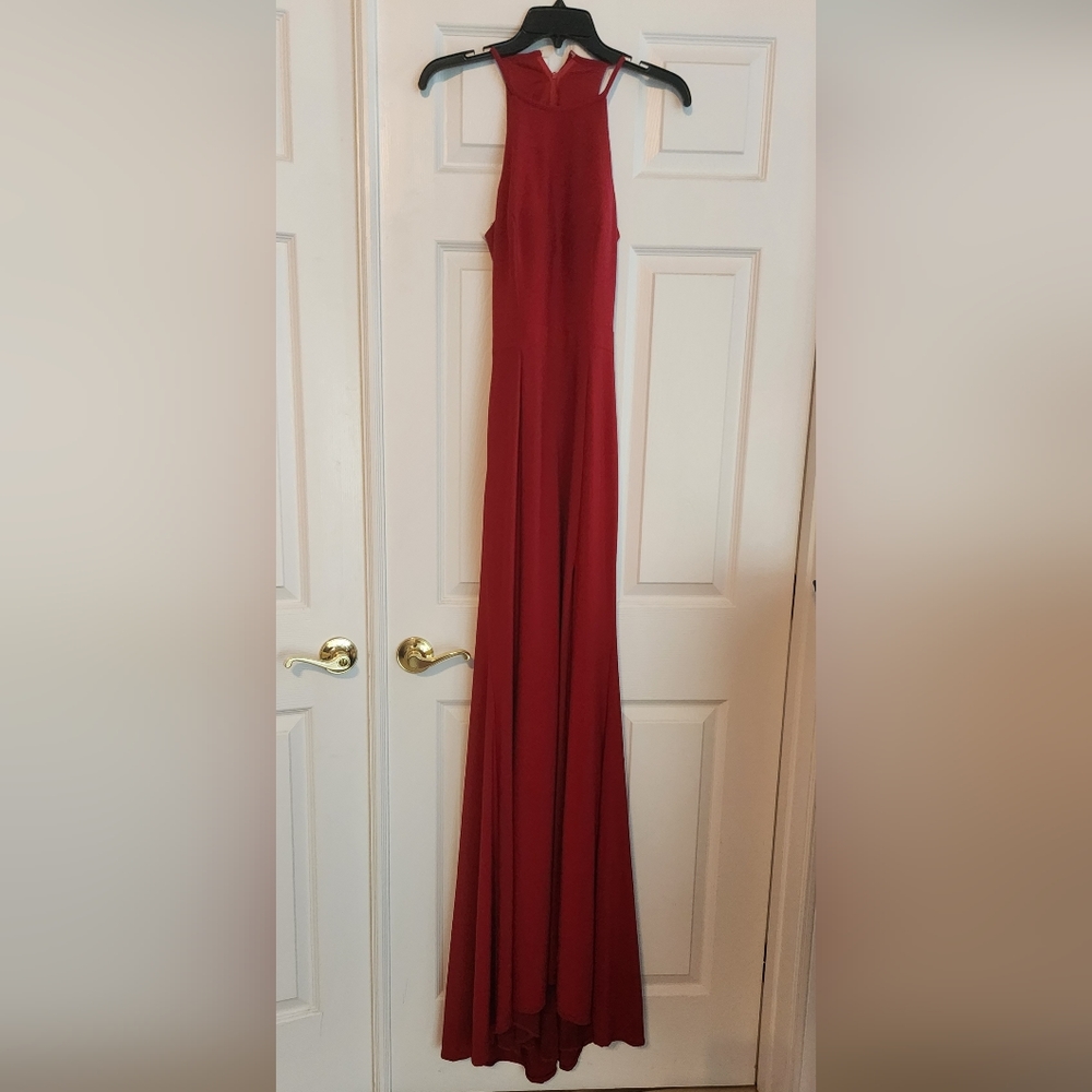 Floor length red dress by Sherri Hill. Prom or wedding. Worn once. Size 2-4.